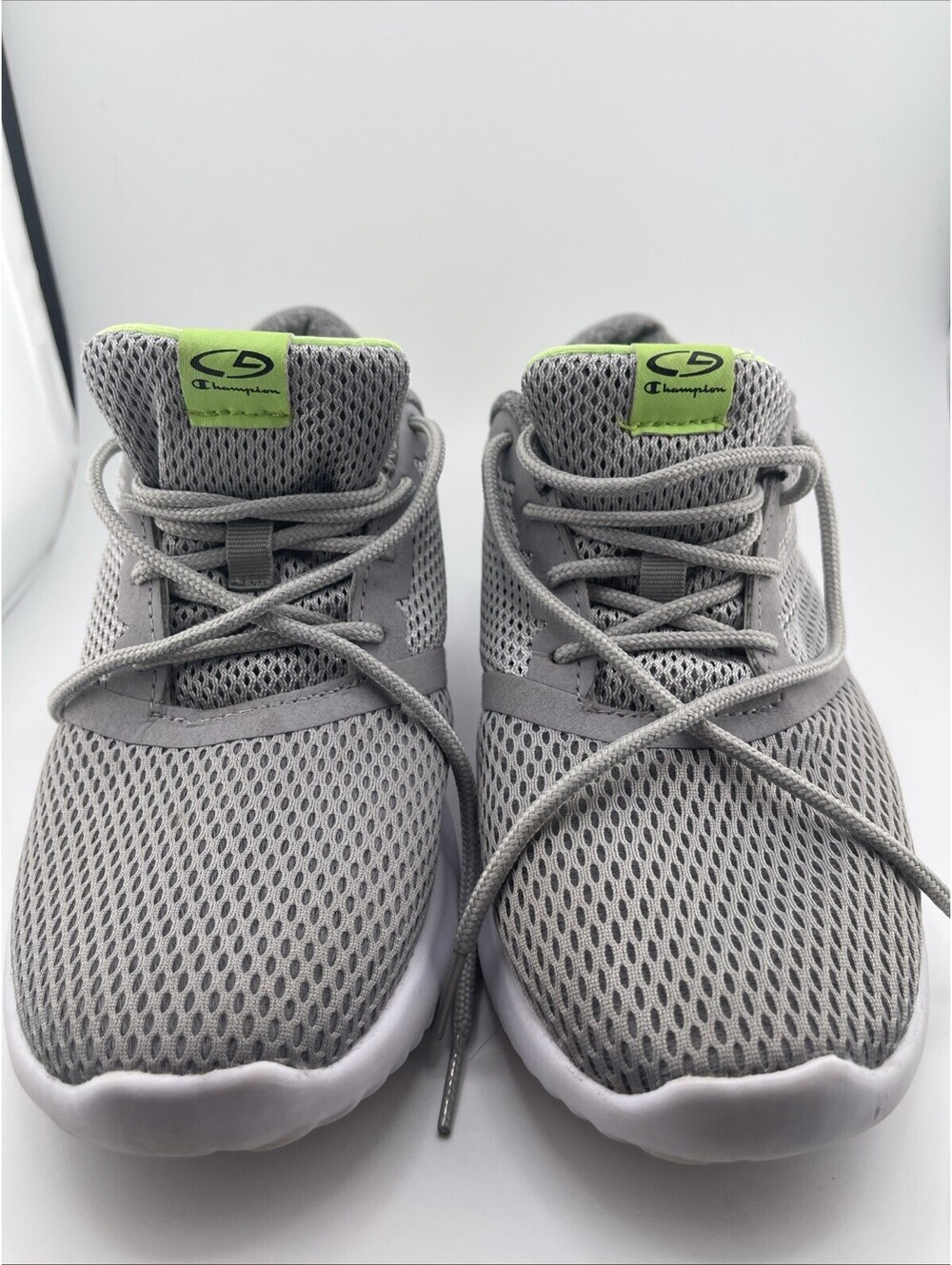 Champion Womens 8 Comfort Athletic Running Shoes Gray+Green Fabric Memory Foam